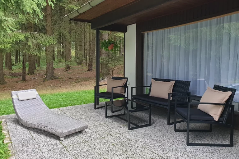 Waldhotel Rennsteighöhe, Frauenwald - Bungalow Waldesrand, Terrasse